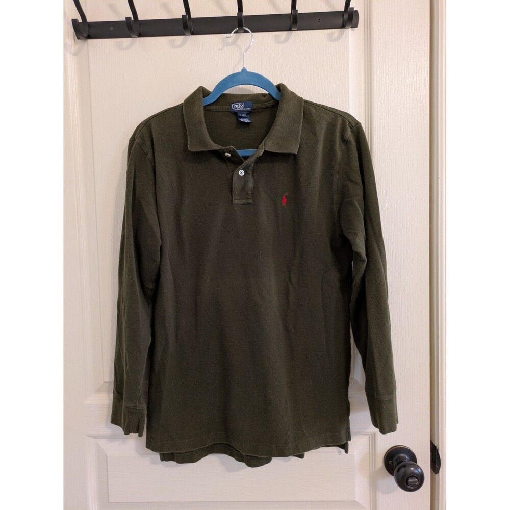 Polo by Ralph Lauren Green Long Sleeve Polo Shirt Boy's XL[20]